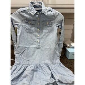 polo ralph lauren light blue denim dress with ruffles‎ girl's 7